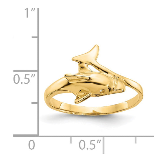 Gold Polished Dolphin Rings