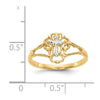 14K Two-tone Diamond Cut Cross Ring