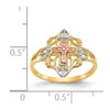14K Two-tone with White Rhodium Cross Ring