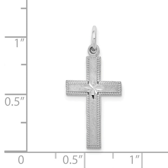 Gold Diamond-Cut Center Latin Cross Pendant