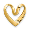 Gold Polished Heart Chain Slide