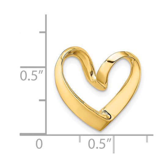 Gold Polished Heart Chain Slide