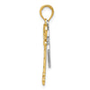 14K and White Rhodium Moveable Filigree Heart Key and Lock Charm