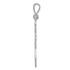 14k White Gold Fleur De Lis Cross Pendant