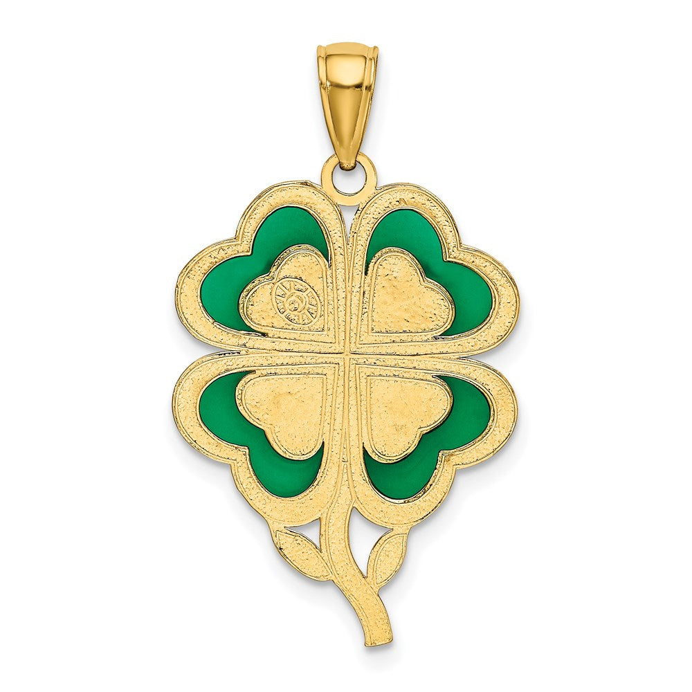 Gold Polished Four Leaf Cl.over Pendants