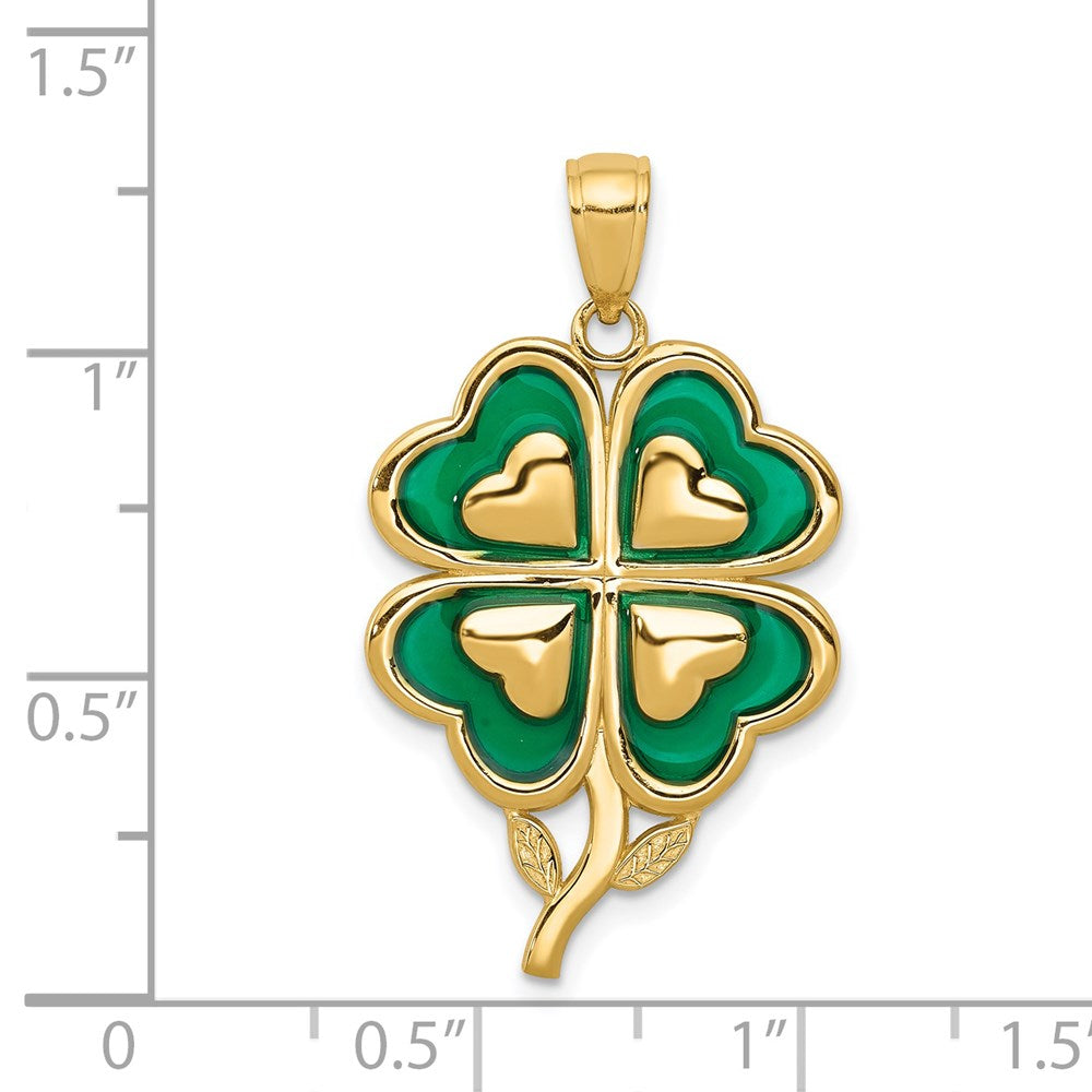 Gold Polished Four Leaf Cl.over Pendants