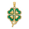 Gold Polished Four Leaf Cl.over Pendants