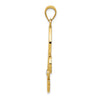 14k and Rhodium Filigree Fleur de Lis Pendant
