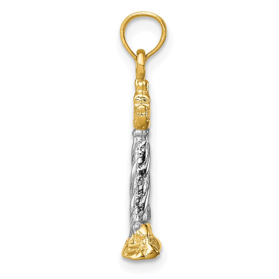 14K with White Rhodium 3-D St. Augustine Lighthouse Pendant