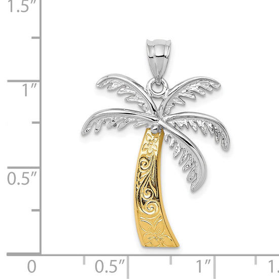 Gold Polished Palm Tree Pendants