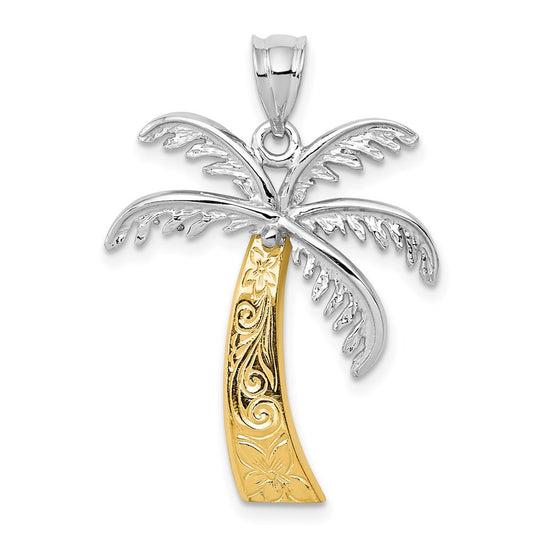Gold Polished Palm Tree Pendants