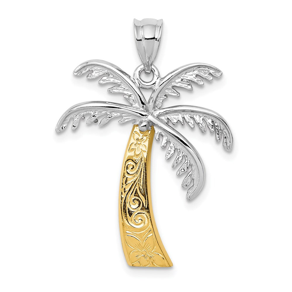 Gold Polished Palm Tree Pendants