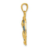 14K Blue Enameled Shell Cluster Pendant