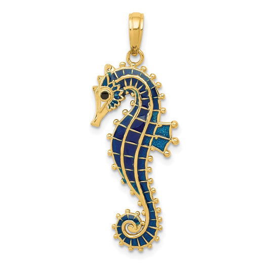 Gold Polished Seahorse Pendants