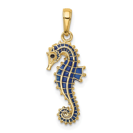 Gold Polished Seahorse Pendants