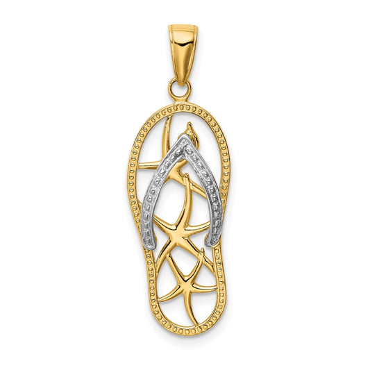 Gold Polished Flip Flop Pendants