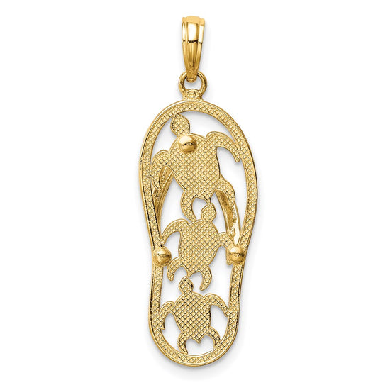 Gold Polished Flip Flop Pendants