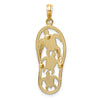 Gold Polished Flip Flop Pendants