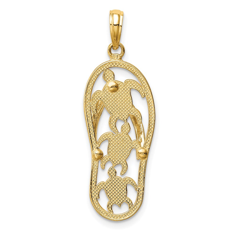 Gold Polished Flip Flop Pendants