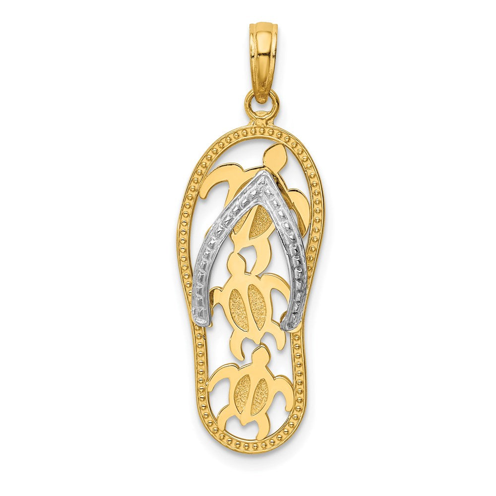 Gold Polished Flip Flop Pendants