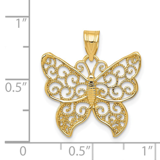 Gold Polished Butterfly Pendants