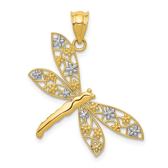 Gold Polished Dragonfly Pendants