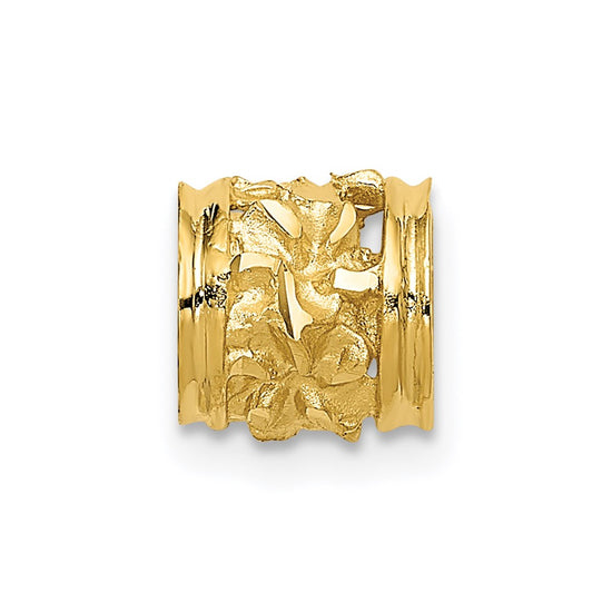14k Diamond-cut Mini Plumeria Barrel Slide