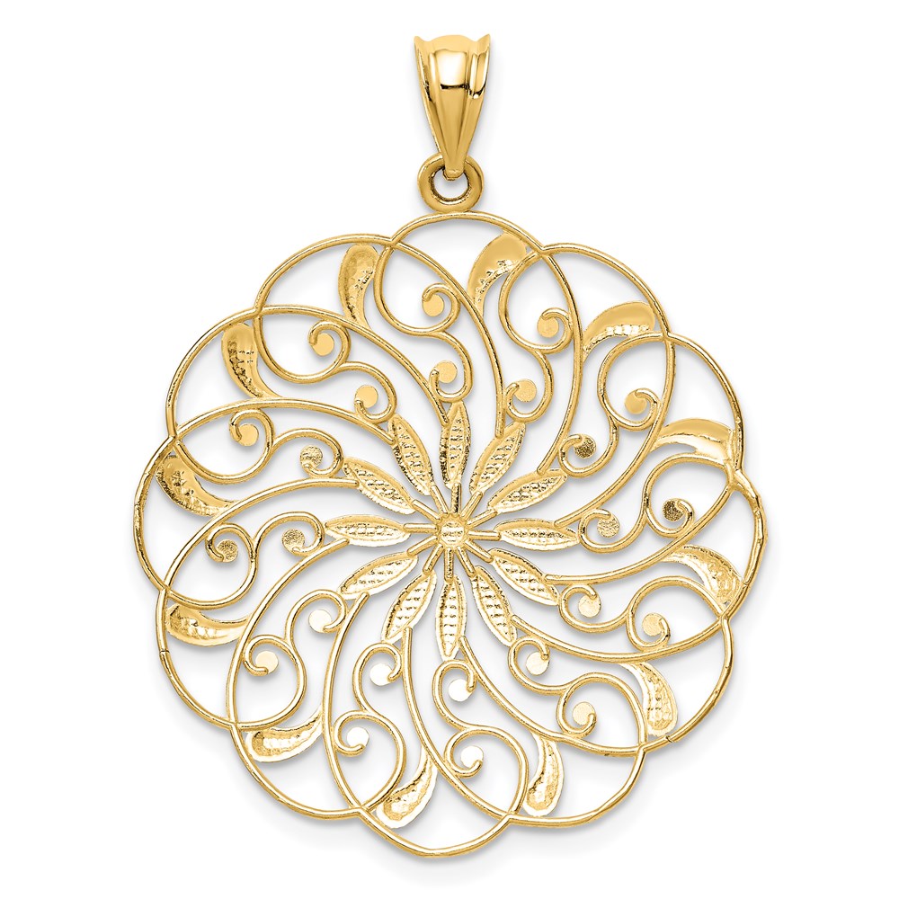 Gold Polished Filigree Pendants