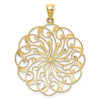 14k and White Rhodium Diamond-cut Fancy Swirl Pendant