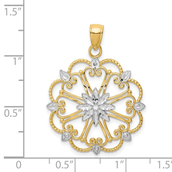 Gold Polished Filigree Pendants