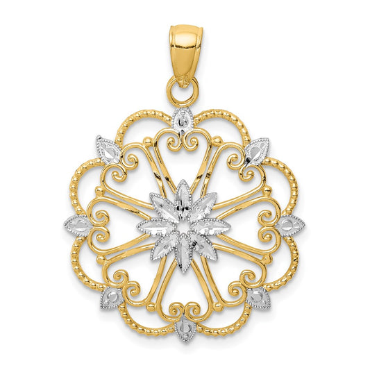 Gold Polished Filigree Pendants