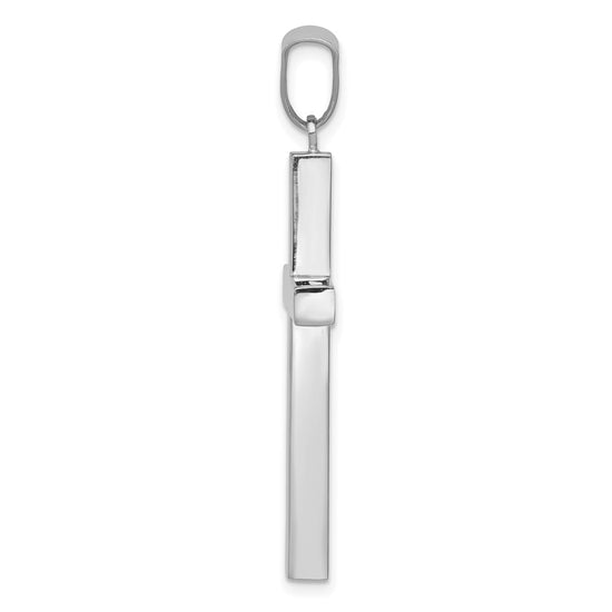 14K White Gold Latin Cross Pendant