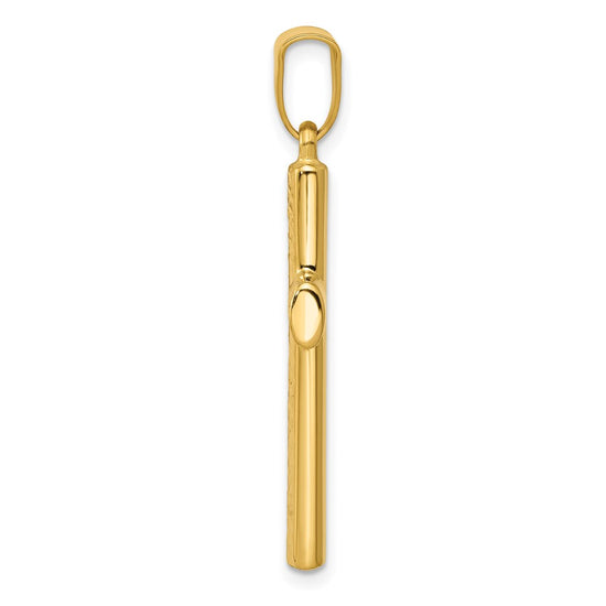 14K Reversible Textured One Side Polished Back Cross Pendant