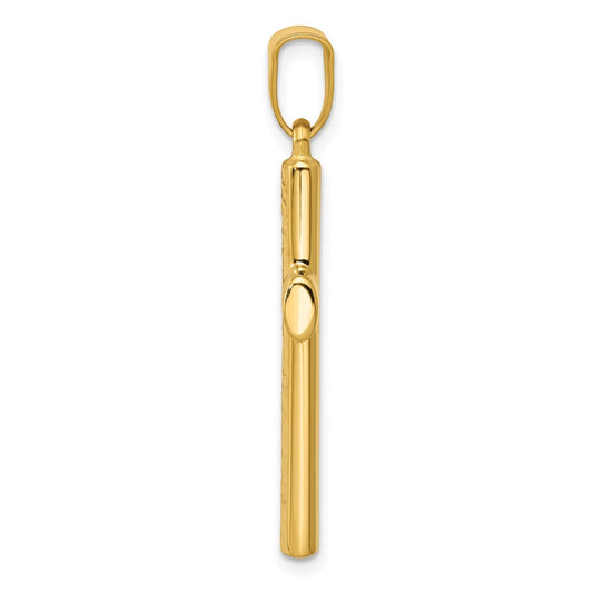 14K Reversible Textured One Side Polished Back Cross Pendant