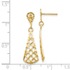 14K Diamond-Cut Inverted Fan Dangle Post Earrings