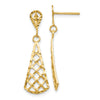 14K Diamond-Cut Inverted Fan Dangle Post Earrings