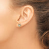 14K and White Rhodium Diamond-cut Flower Post Earrings