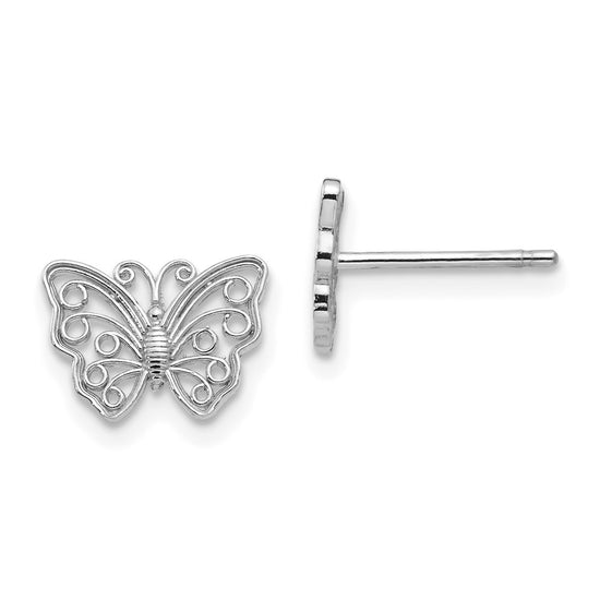 Gold Butterfly Post Earrings