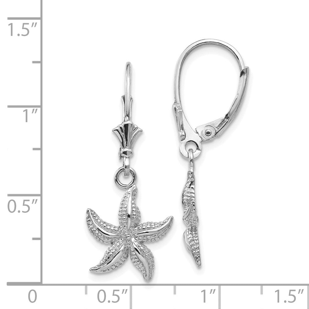 Gold Starfish Dangle Leverback Earrings