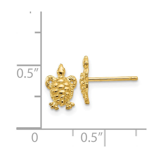 Gold Turtle Post Earrings