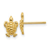 Gold Turtle Post Earrings