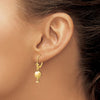 14K Polished Palm Tree Dangle Leverback Earrings