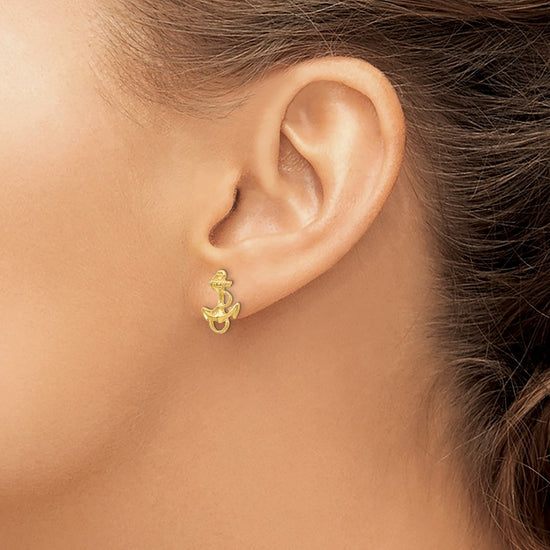 14K Anchor with Rope Trim Post Earrings