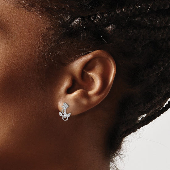 Gold Anchor Post Earrings