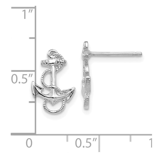Gold Anchor Post Earrings