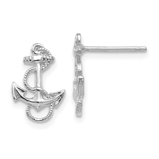 Gold Anchor Post Earrings