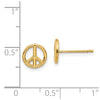Gold Peace Symbol Post Earrings