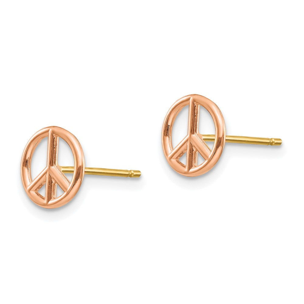 Gold Peace Symbol Post Earrings