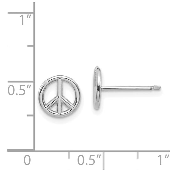 Gold Peace Symbol Post Earrings