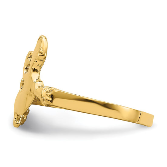 14K Polished Lizard Ring